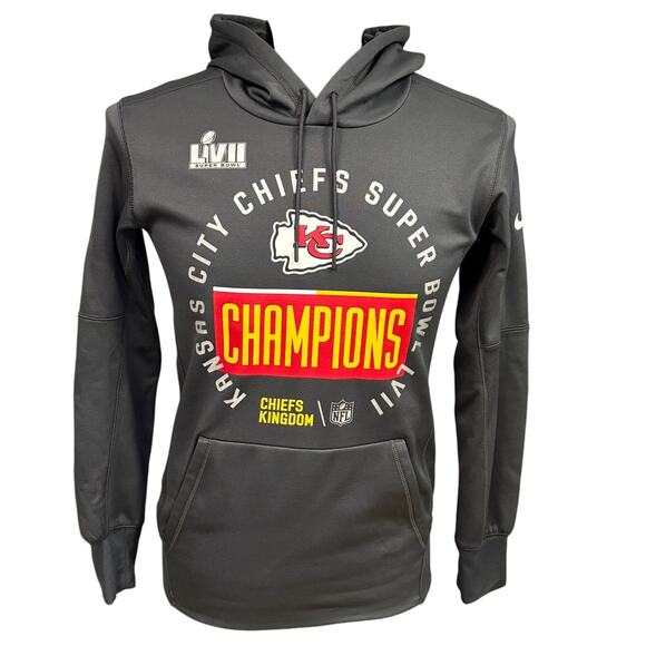 Nike Kansas City Chiefs Super Bowl LVII Champions Hoodie Sz S EUC - Picture 2 of 9